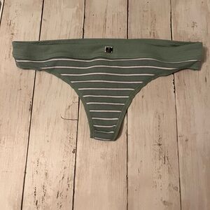 Victoria's Secret Green Striped Panties thong M NWTT